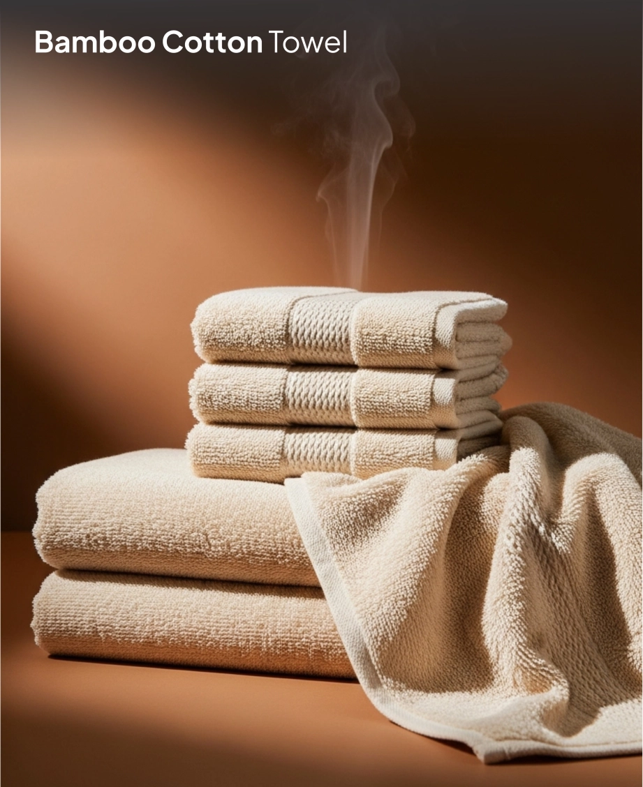 warm beige bamboo towels